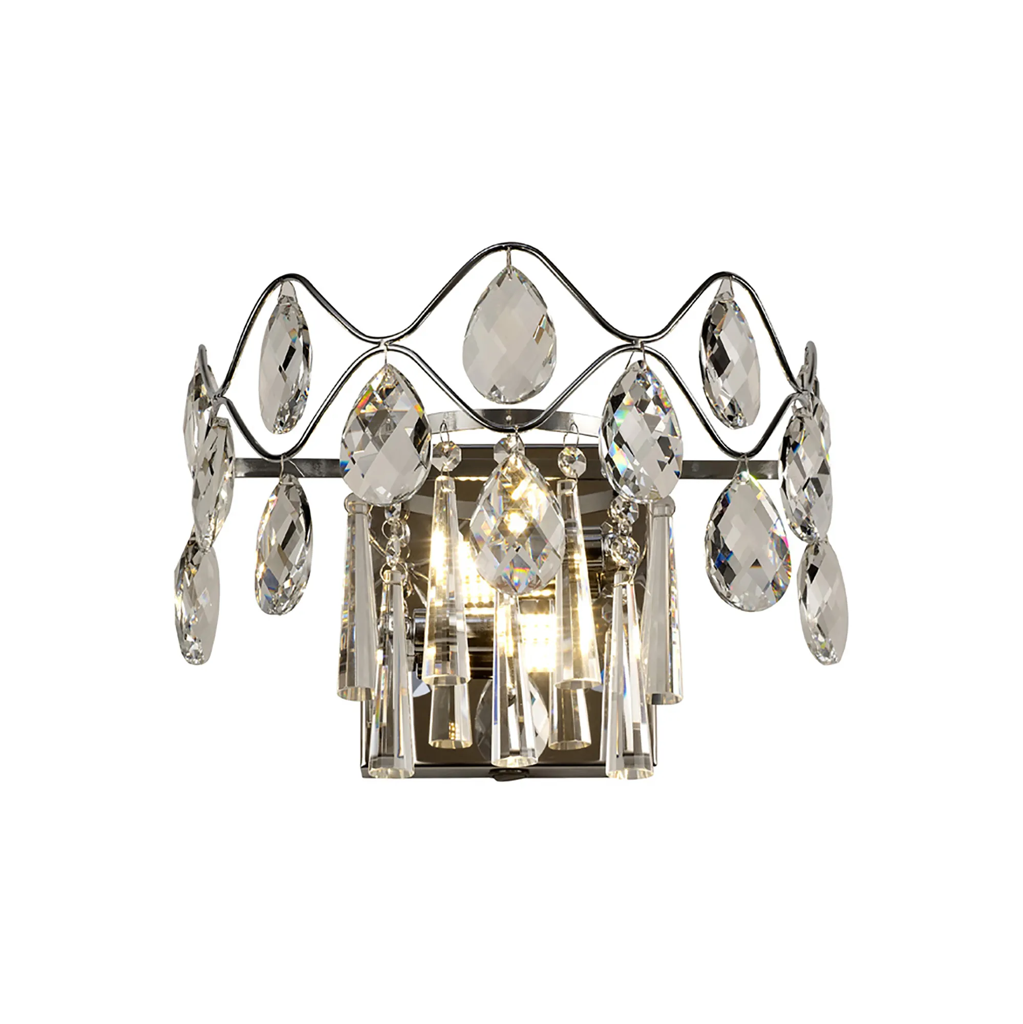 Kenzie Crystal Wall Lights Diyas Flush Crystal Wall Lights